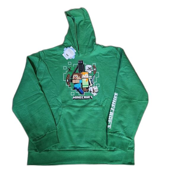 Minecraft Hoodie Bundle – Size XL Boys – Green Gamer Sweatshirts – New With Tags - Picture 2 of 10